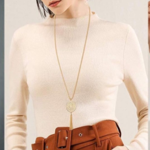 ✨NWT ✨Medallion Tassel Charm Statement Gold Necklace✨ Handmade ✨Artisan✨… - Picture 5 of 8